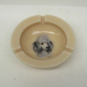 Westmoreland Glass Almond Colonial POODLE 5 Inch Round Ash Tray